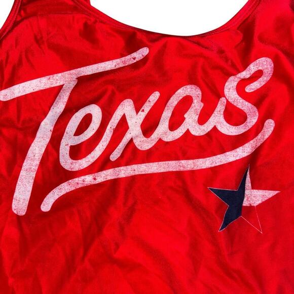 Texas One Piece Red Swimsuit Women’s L Lone Star Americana Swim Beach Vacation - Picture 2 of 10